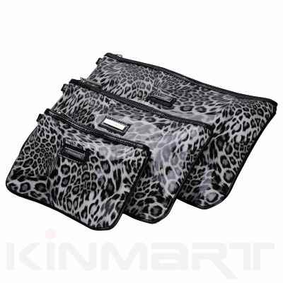 Leopard Print Cosmetic Pouch Set Monogrammed
